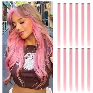 12 Pack Brand New Light Pink Clip-in Hair Extensions